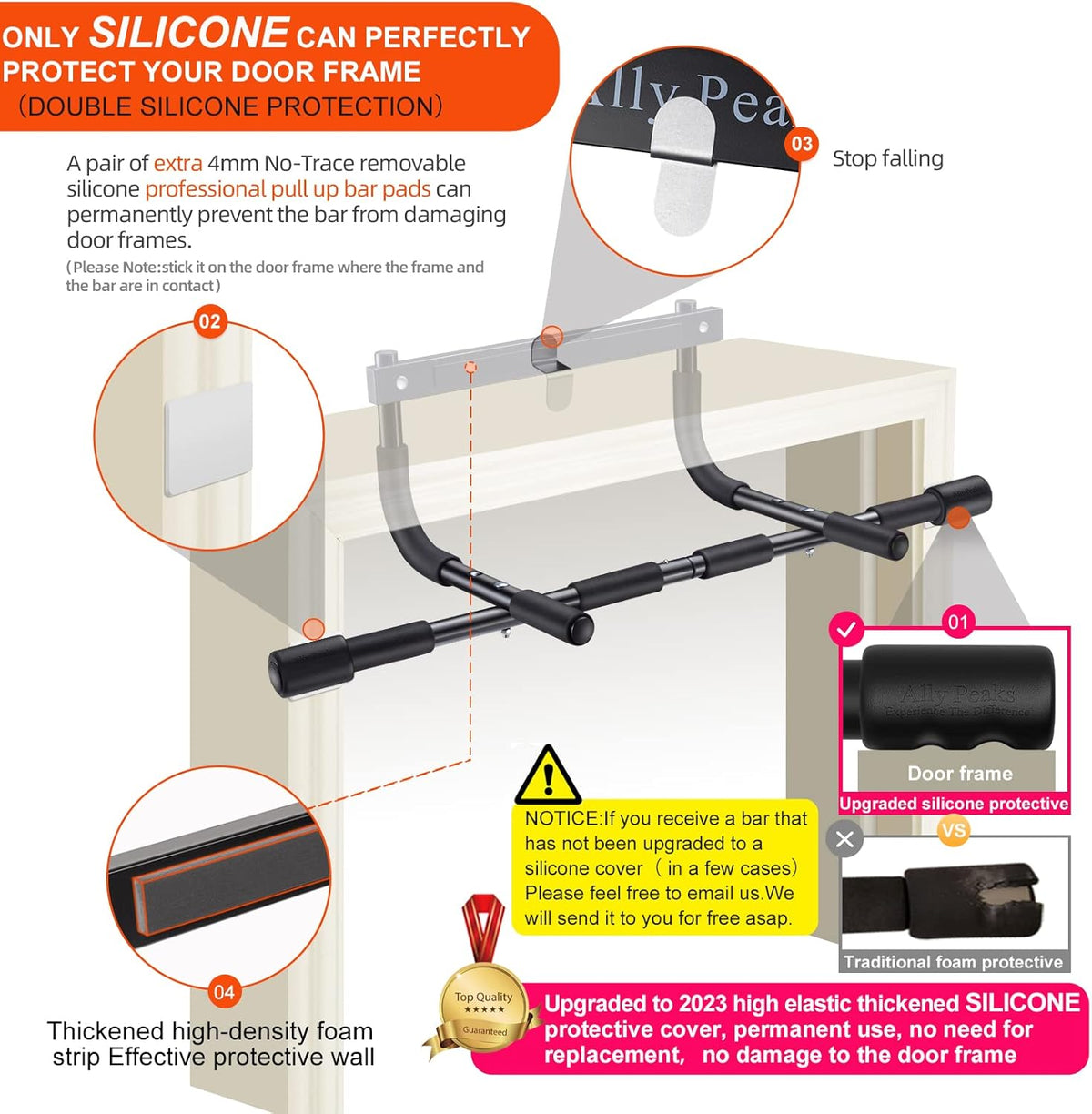 Heavy-Duty Door Frame Pull-Up Bar – 200 kg Capacity