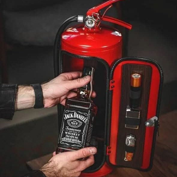 Hidden Fire Bar – Fire Extinguisher Novelty Mini-Bar for Stylish Drink Storage