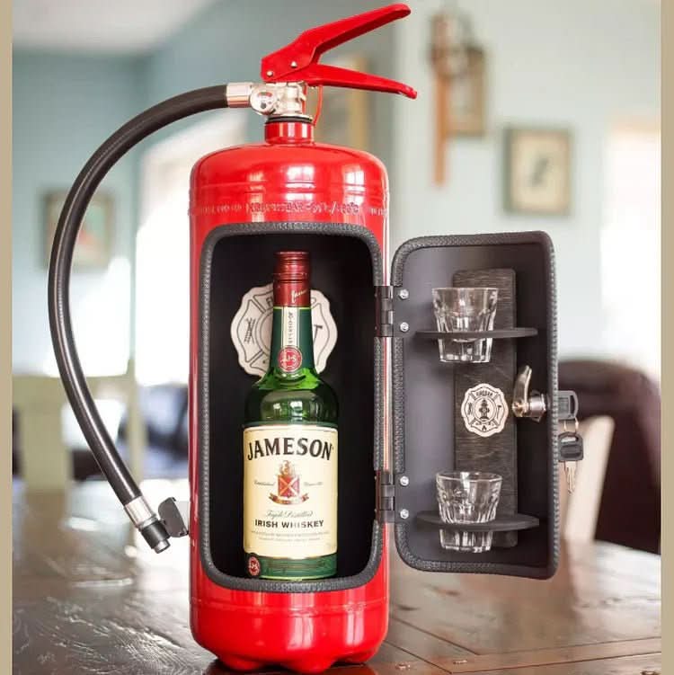 Hidden Fire Bar – Fire Extinguisher Novelty Mini-Bar for Stylish Drink Storage