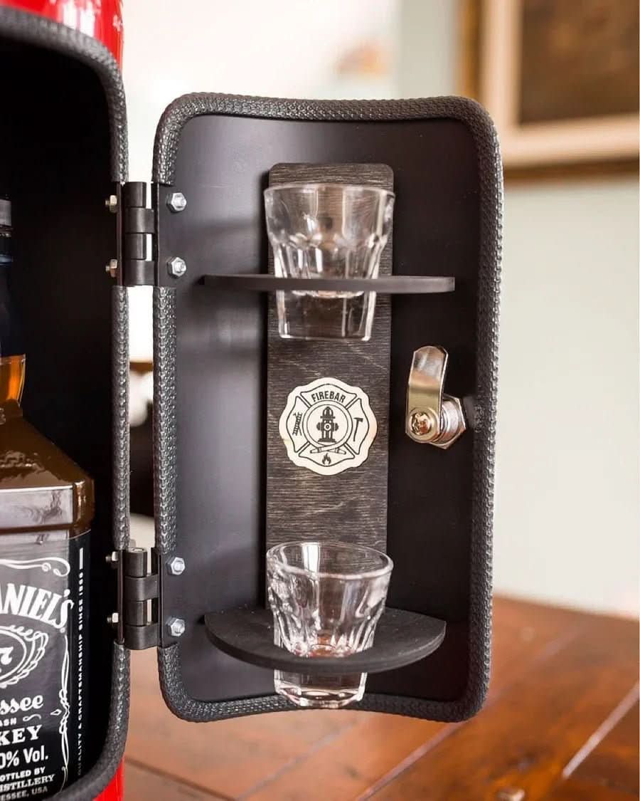 Hidden Fire Bar – Fire Extinguisher Novelty Mini-Bar for Stylish Drink Storage