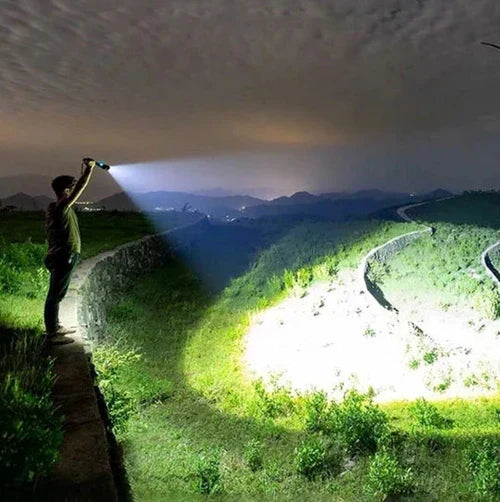 High-Power Rechargeable LED Flashlight – 10,000 Lumens for Camping and Emergencies