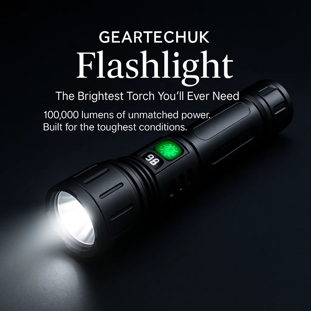 High-Powered 100,000-Lumen Tactical Flashlight