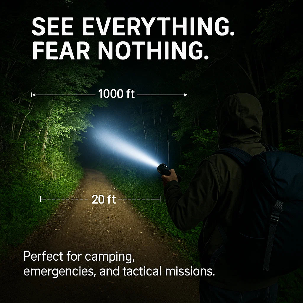 High-Powered 100,000-Lumen Tactical Flashlight