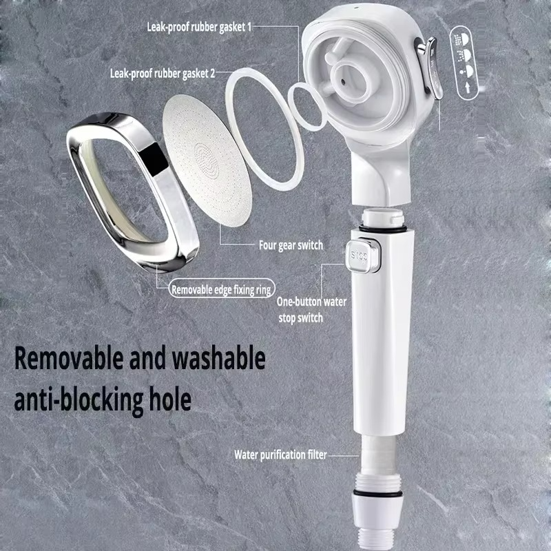 High-Pressure Shower Head with Adjustable Spray Modes