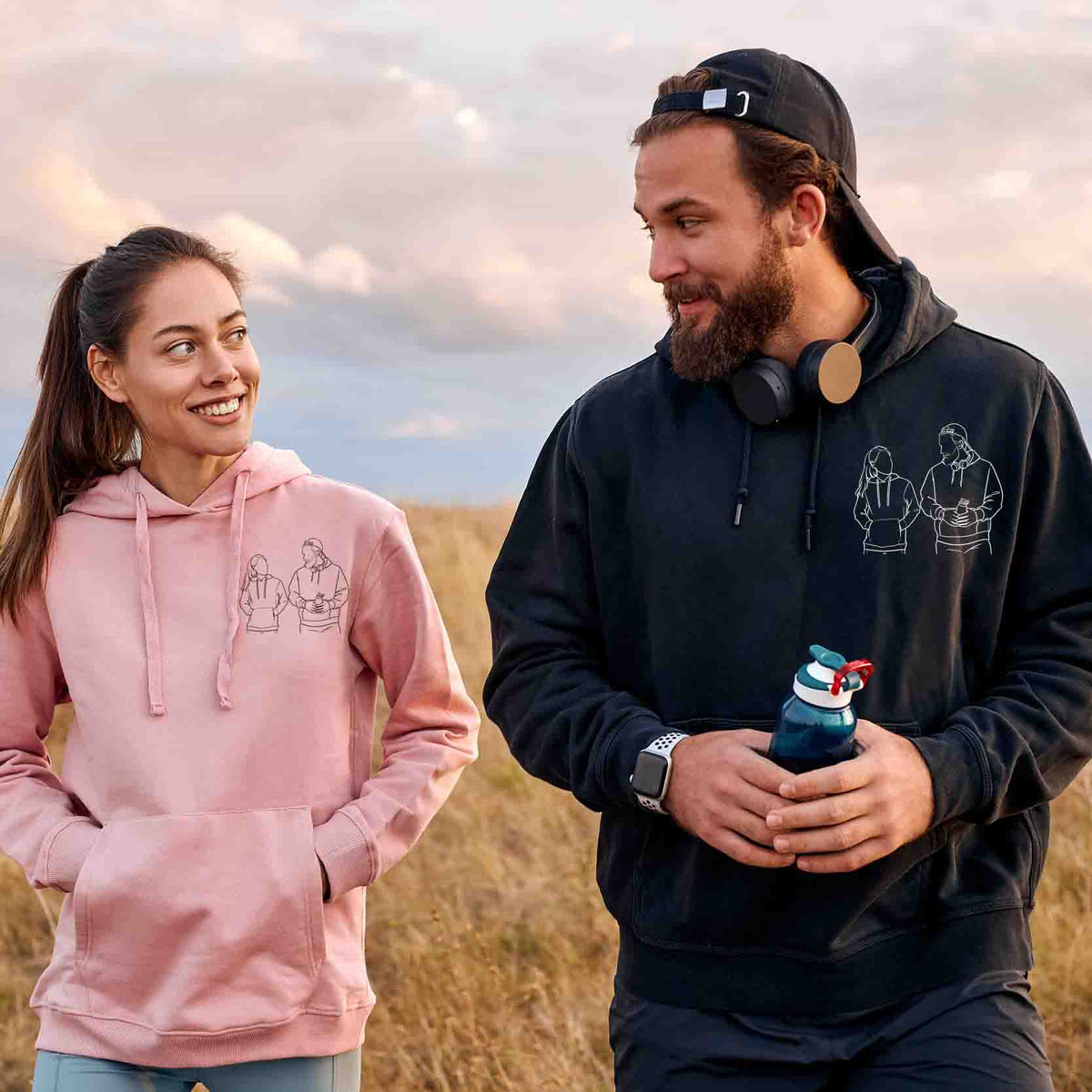 Hoodie with Elegant Photo Embroidery for a Stylish Keepsake