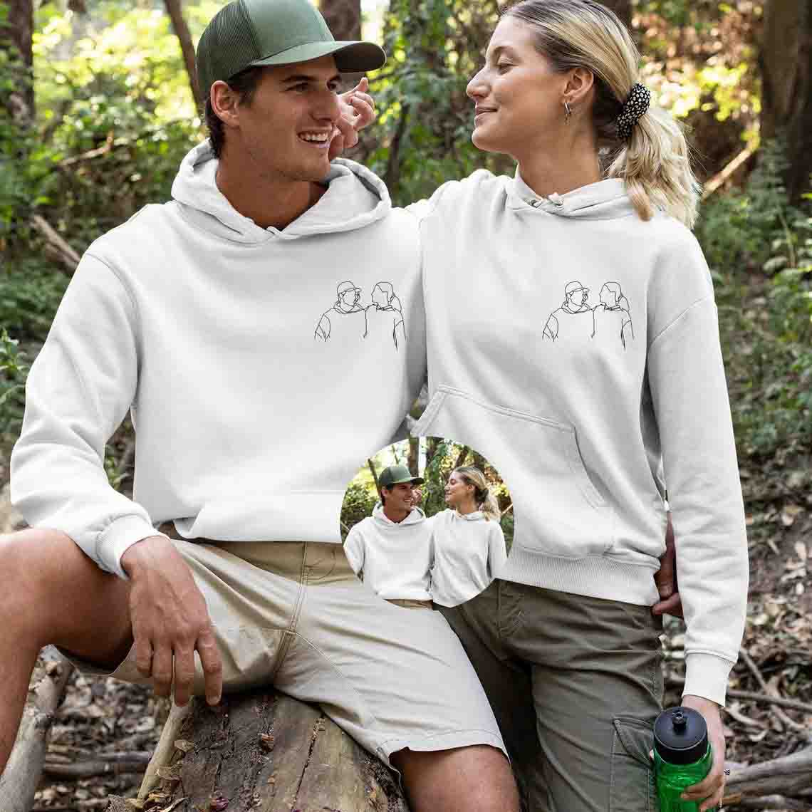 Hoodie with Elegant Photo Embroidery for a Stylish Keepsake