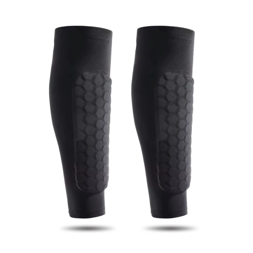 Impact-Absorbing Shin Guards with Built-In Cushioning Layer for Injury Protection