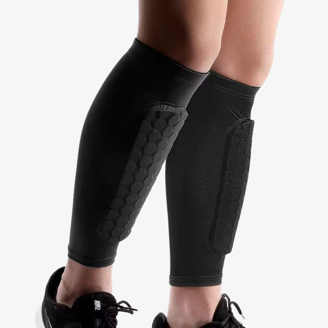 Impact-Absorbing Shin Guards with Built-In Cushioning Layer for Injury Protection