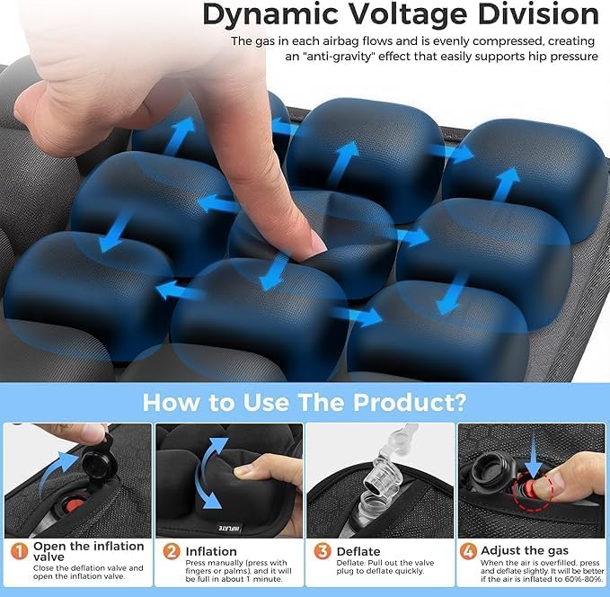 Inflatable Travel Pillow with Ergonomic Pressure Relief