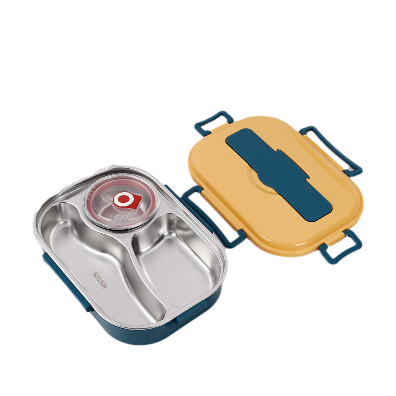Insulated Stainless Steel 4-Compartment Bento Box