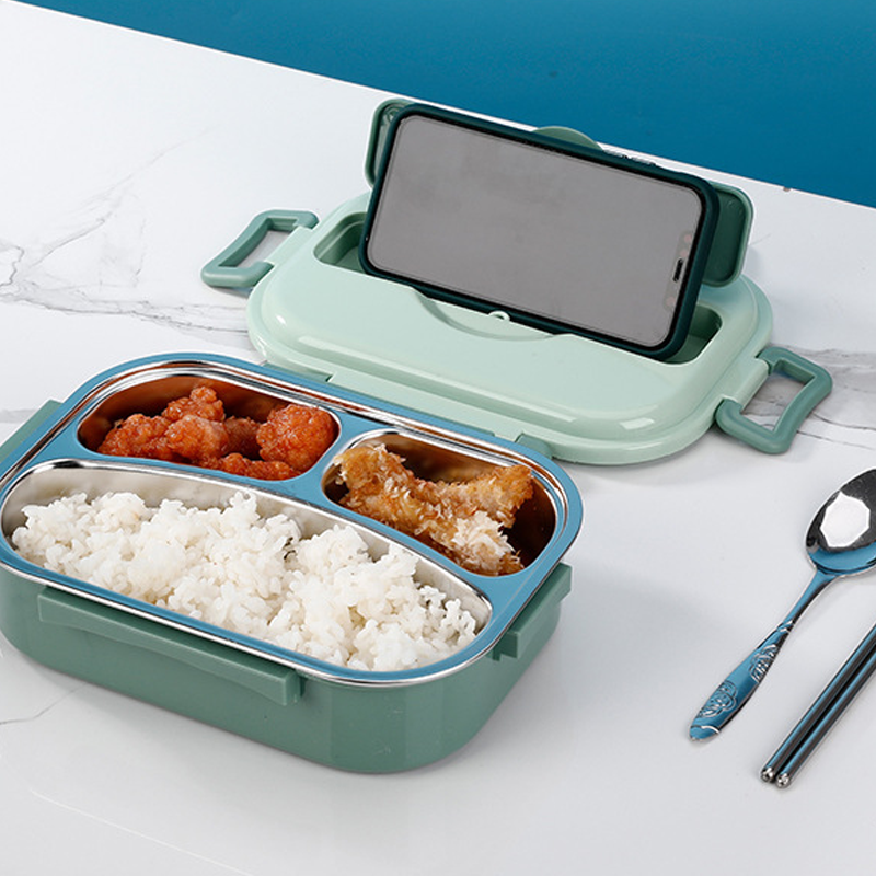 Insulated Stainless Steel 4-Compartment Bento Box