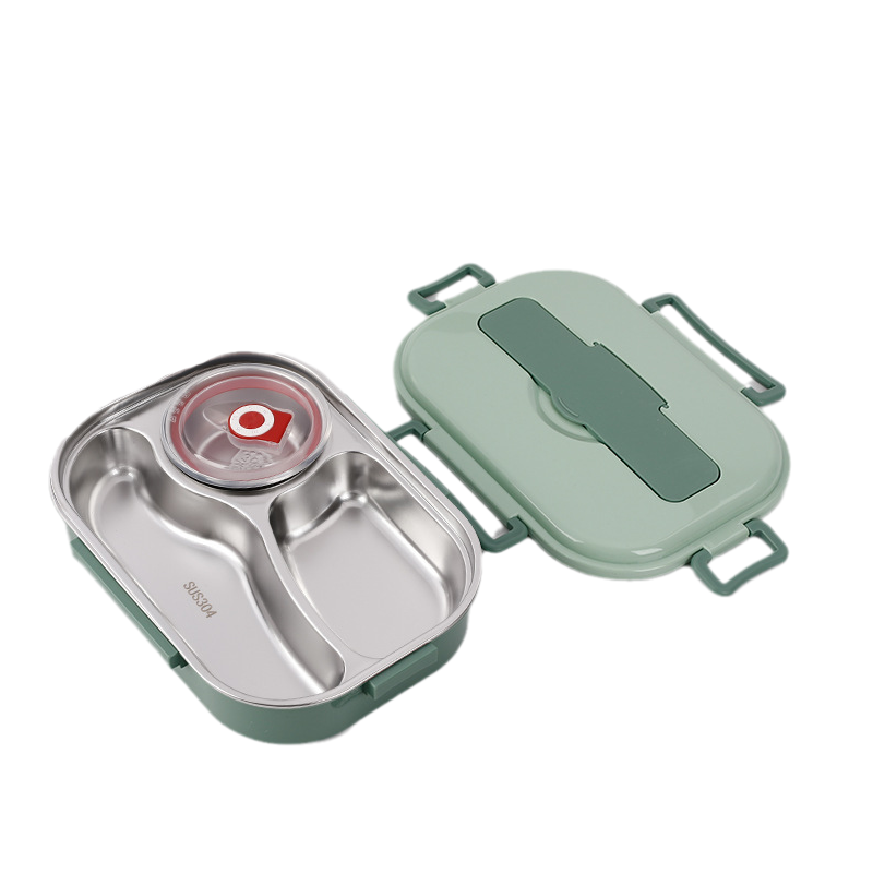 Insulated Stainless Steel 4-Compartment Bento Box