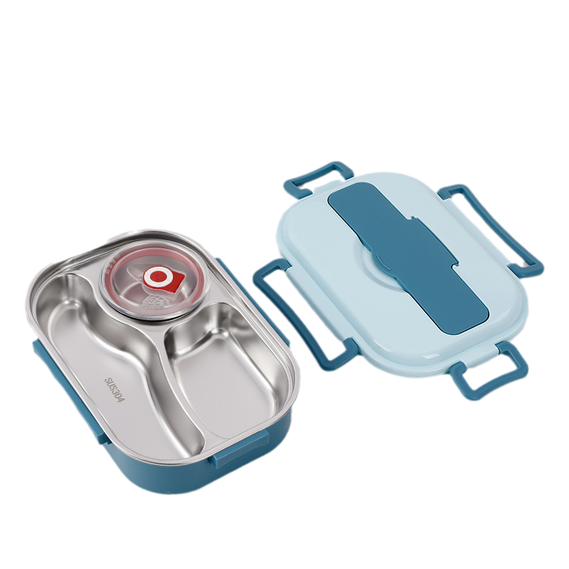Insulated Stainless Steel 4-Compartment Bento Box