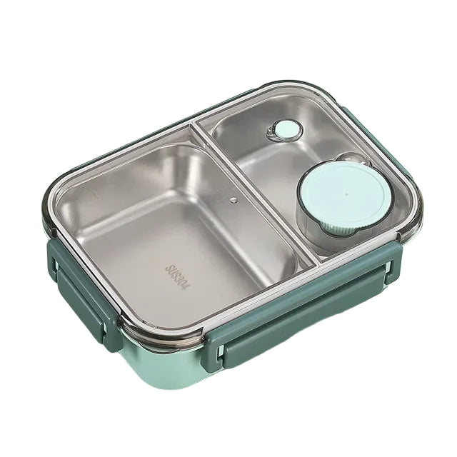 Insulated Stainless Steel Lunch Box with Bento Design