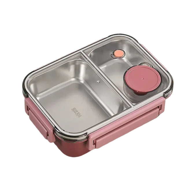 Insulated Stainless Steel Lunch Box with Bento Design
