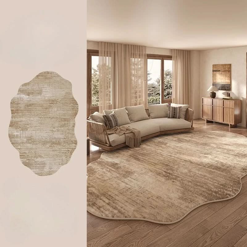 Irregular Plush Washable Rug for Living Room and Bedroom