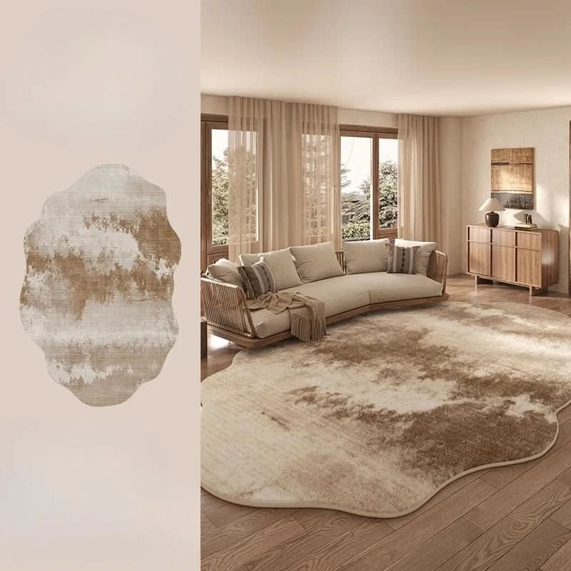 Irregular Plush Washable Rug for Living Room and Bedroom