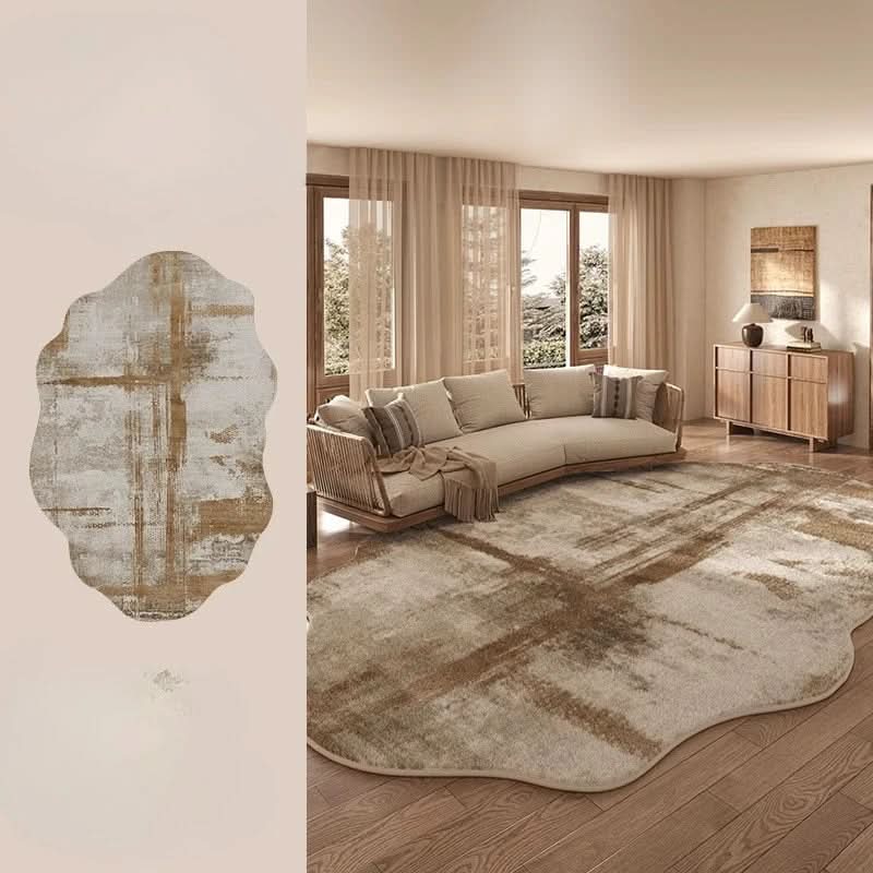 Irregular Plush Washable Rug for Living Room and Bedroom