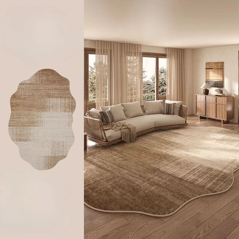 Irregular Plush Washable Rug for Living Room and Bedroom