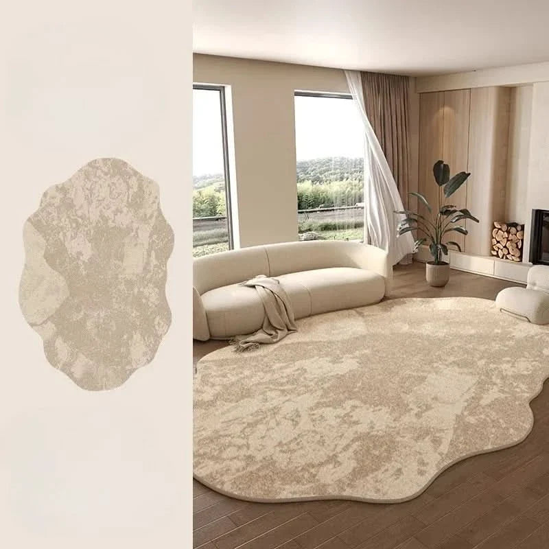 Irregular Plush Washable Rug for Living Room and Bedroom