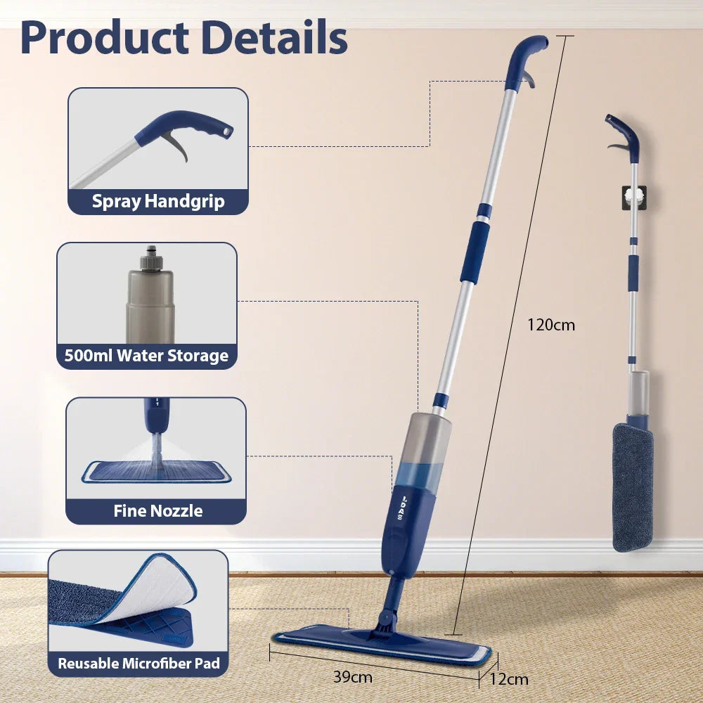 Kitchen Spray Mop for Tile and Wood Floors