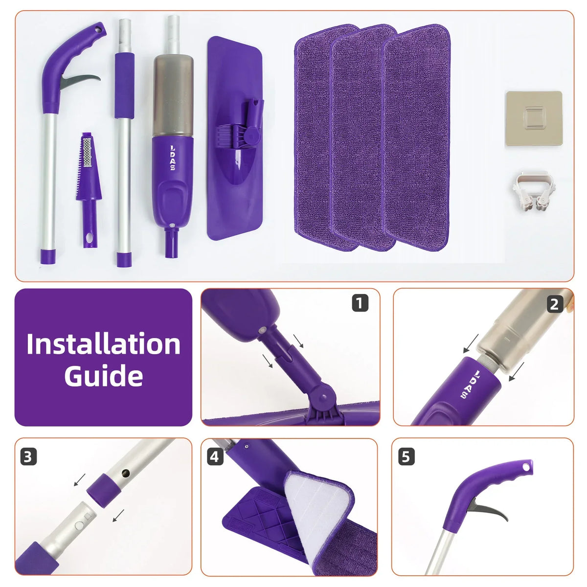 Kitchen Spray Mop for Tile and Wood Floors