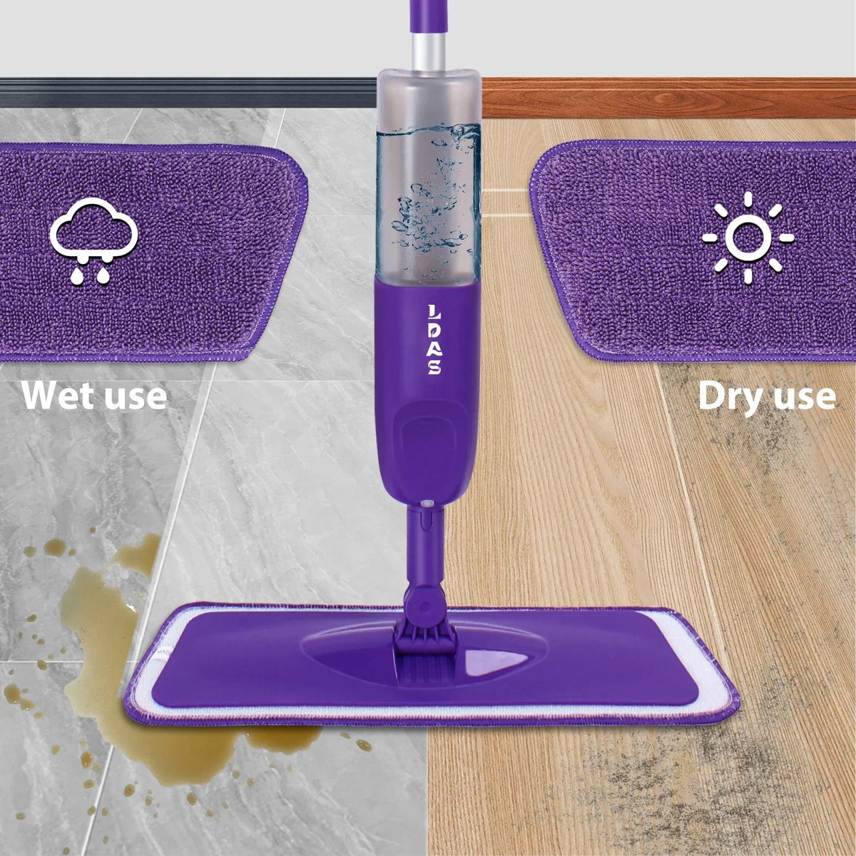 Kitchen Spray Mop for Tile and Wood Floors