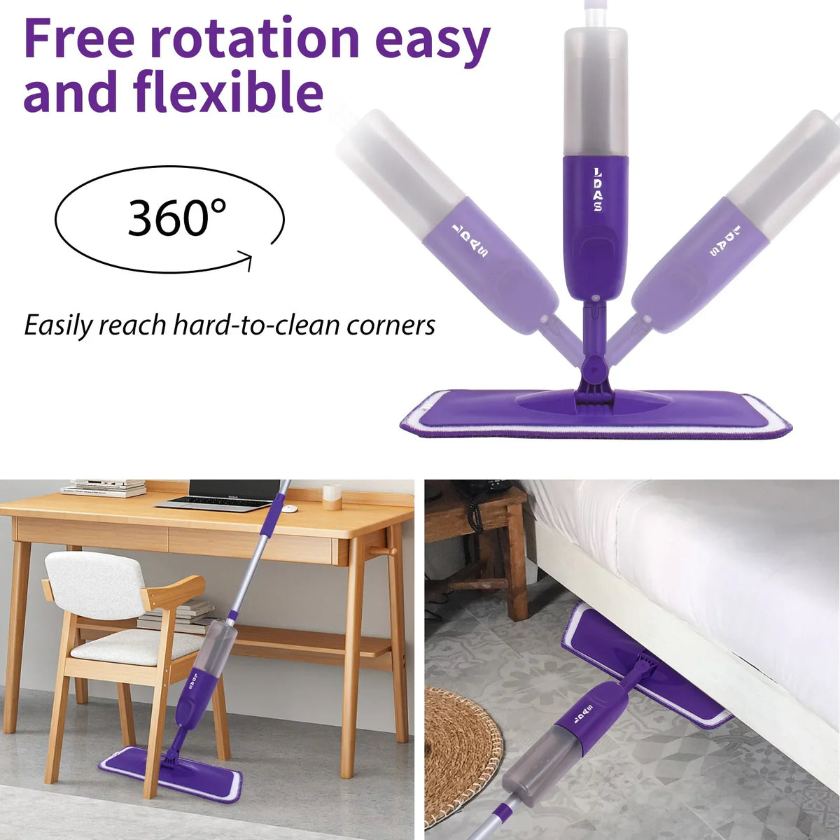Kitchen Spray Mop for Tile and Wood Floors
