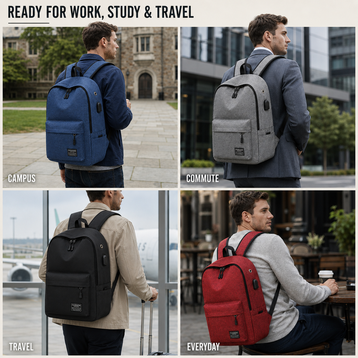 Large-Capacity Minimalist Backpack
