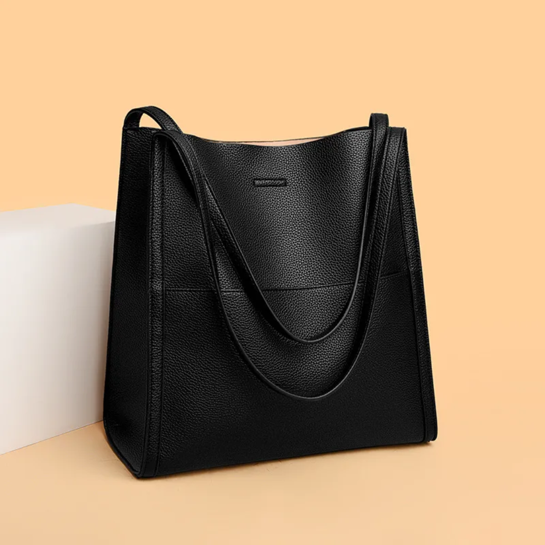 Large Leather Handbag with Generous Capacity - DailyLux