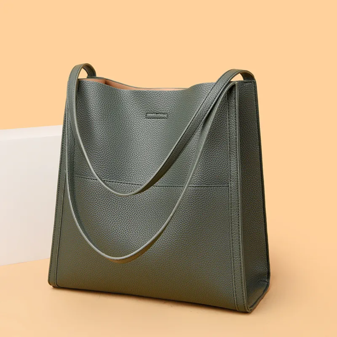 Large Leather Handbag with Generous Capacity - DailyLux