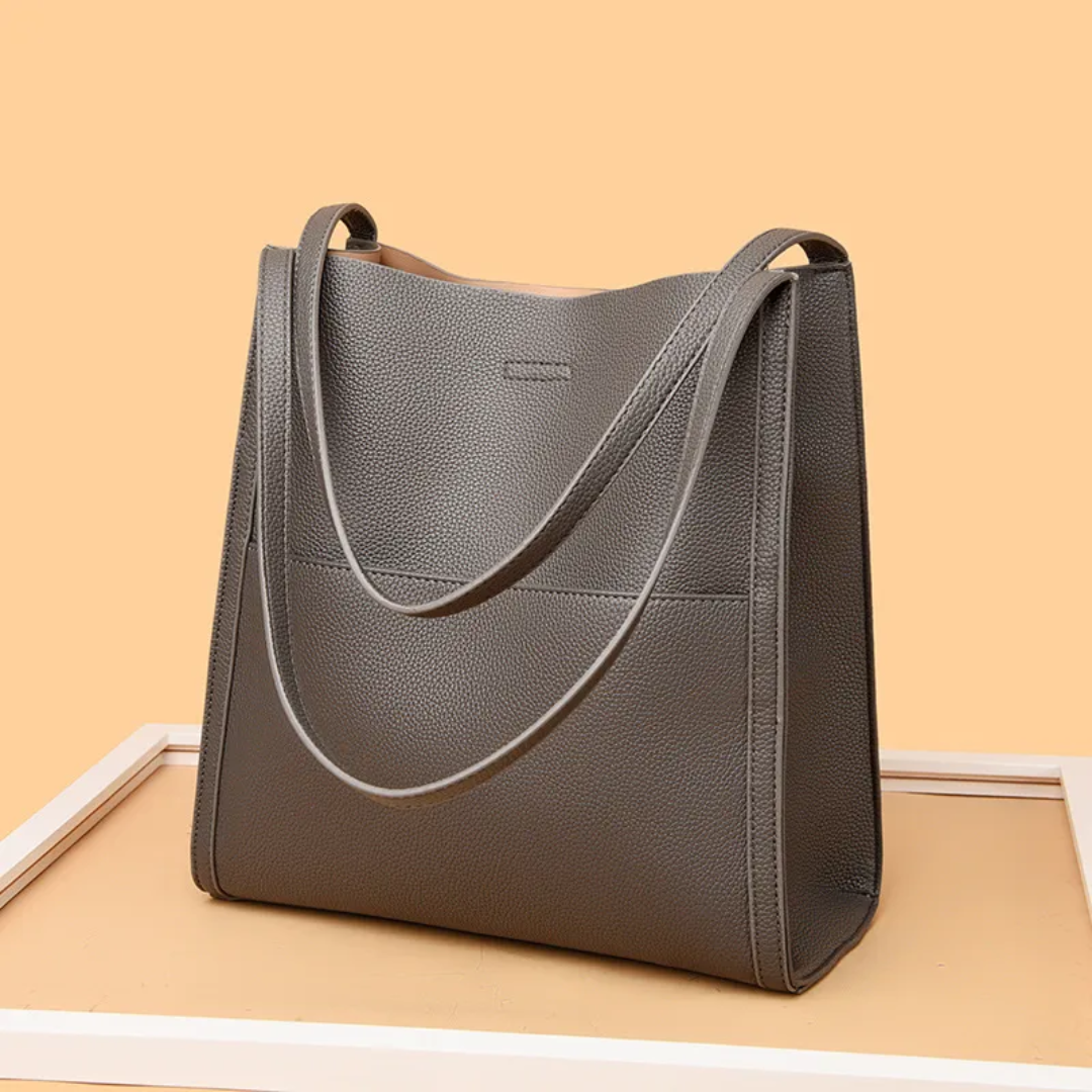 Large Leather Handbag with Generous Capacity - DailyLux