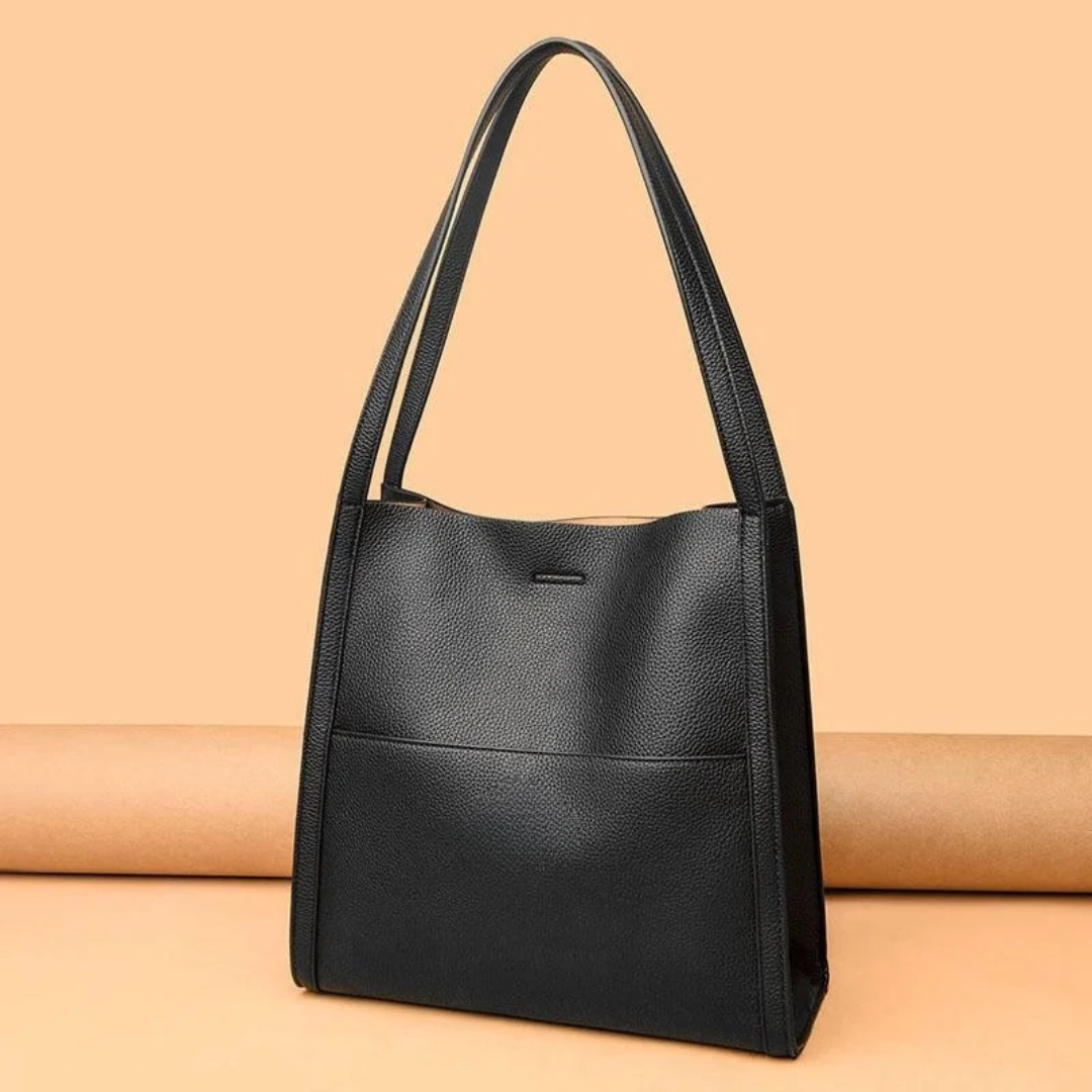 Large Leather Handbag with Generous Capacity - DailyLux