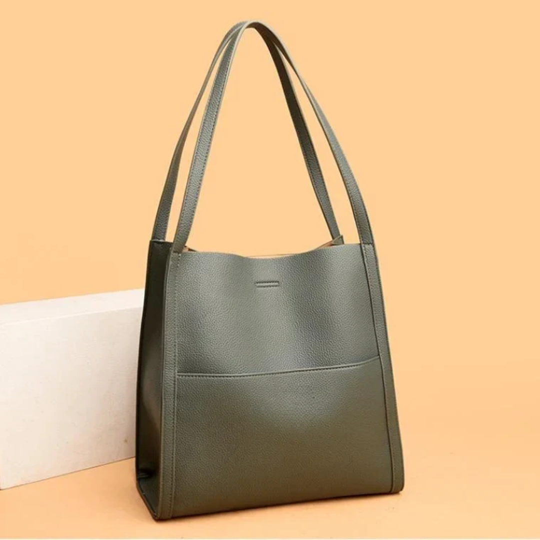 Large Leather Handbag with Generous Capacity - DailyLux
