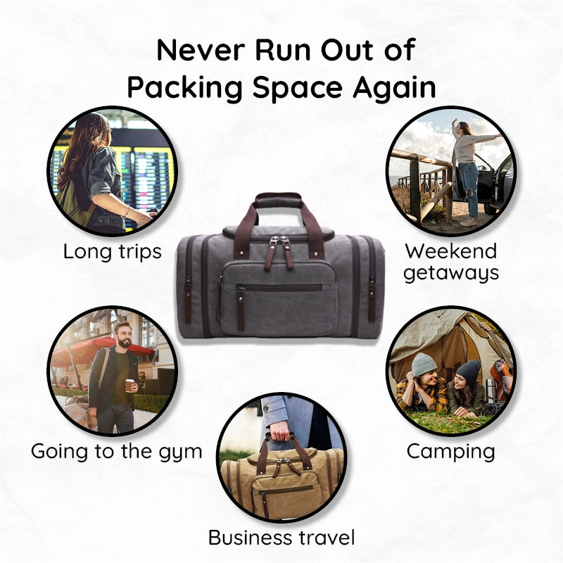Large Travel Bag - Spacious & Durable Weekend Holdall