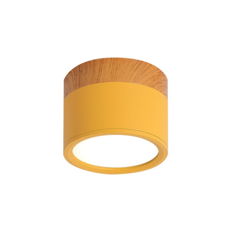 LED Ceiling Light with Wood Finish