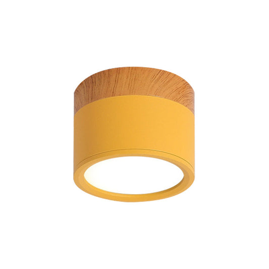 LED Ceiling Light with Wood Finish