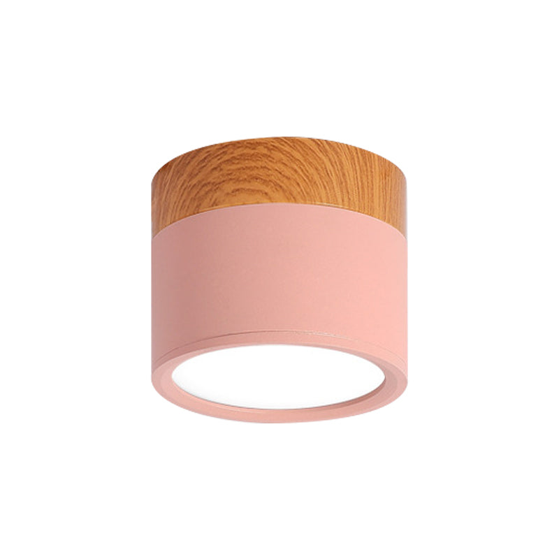 LED Ceiling Light with Wood Finish