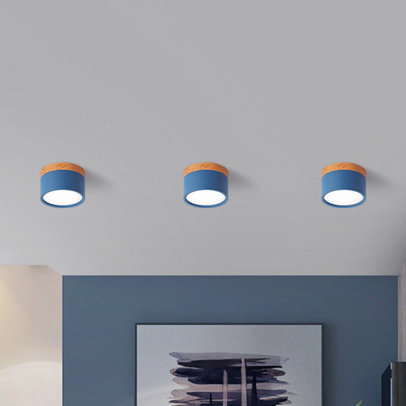 LED Ceiling Light with Wood Finish