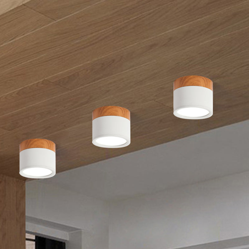 LED Ceiling Light with Wood Finish