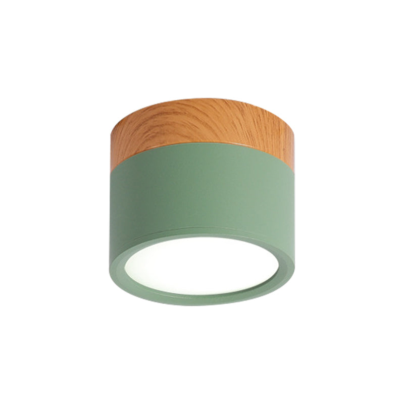LED Ceiling Light with Wood Finish