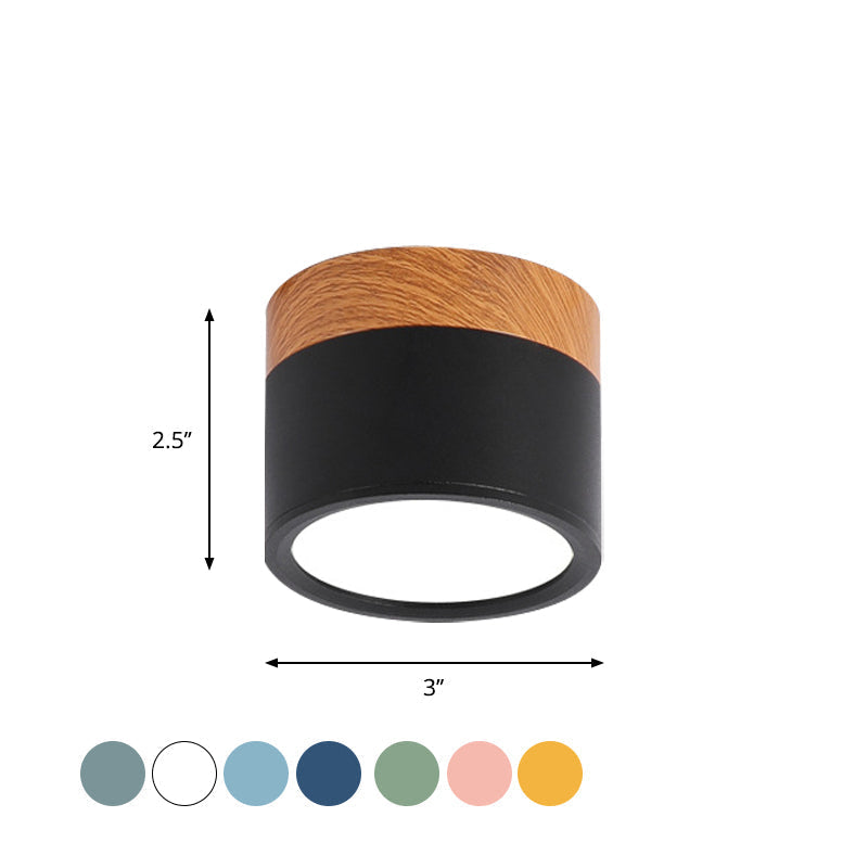LED Ceiling Light with Wood Finish