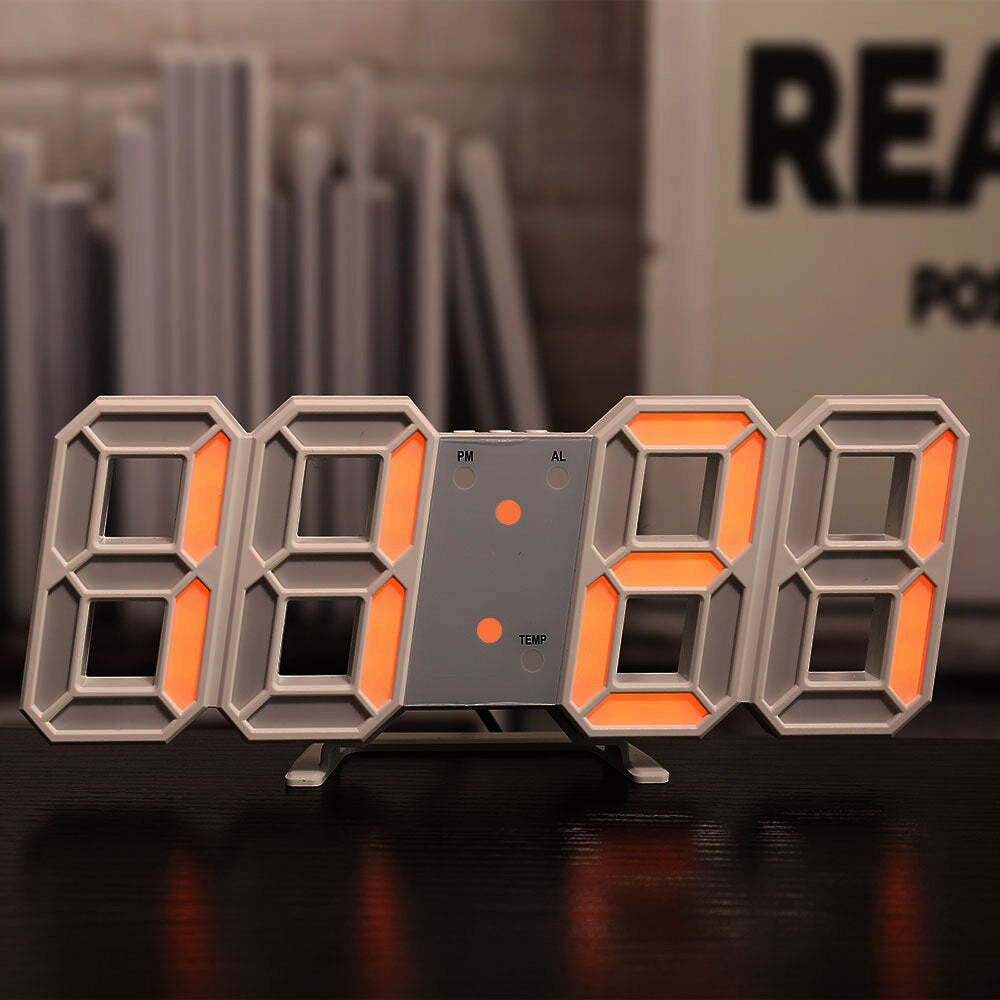 LED Digital Wall Clock with Temperature and Alarm