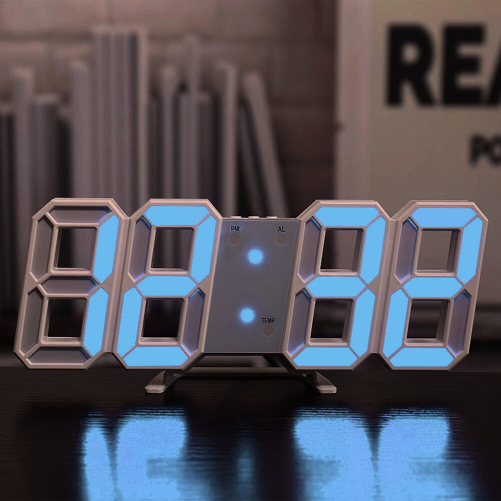 LED Digital Wall Clock with Temperature and Alarm