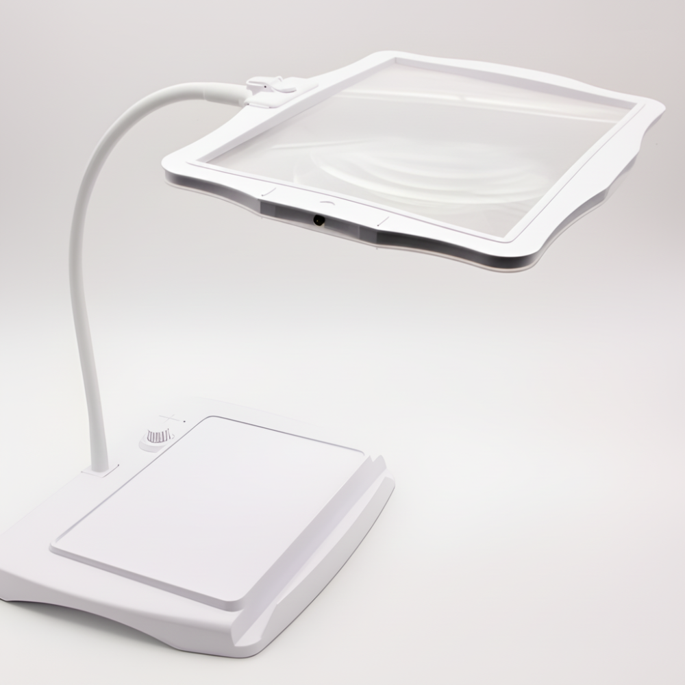 LED Magnifying Desk Lamp and Reading Light with Flexible Arm