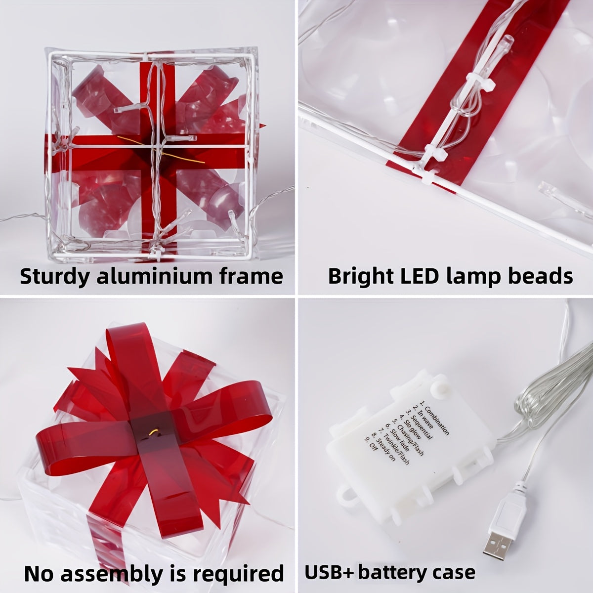 Light-Up Christmas Gift Boxes – Set of 3 Decorative Boxes