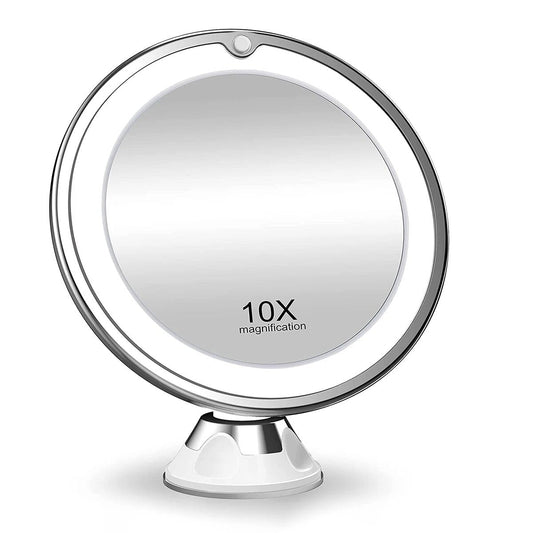 Lighted Makeup Mirror | LED Vanity Mirror with 10x Magnification for Precise Cosmetic Application