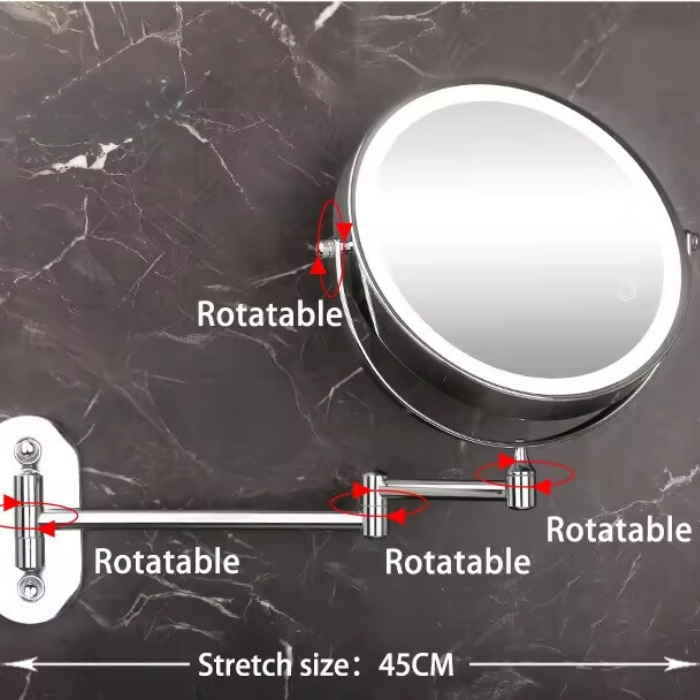 Lighted Makeup Mirror - Touch Control with Dual Magnification