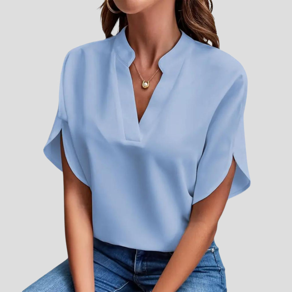 Lightweight, Breathable Short-Sleeve Blouse