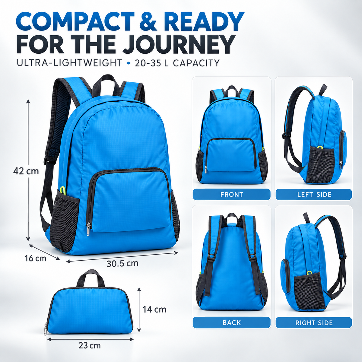 Lightweight Foldable Travel Backpack